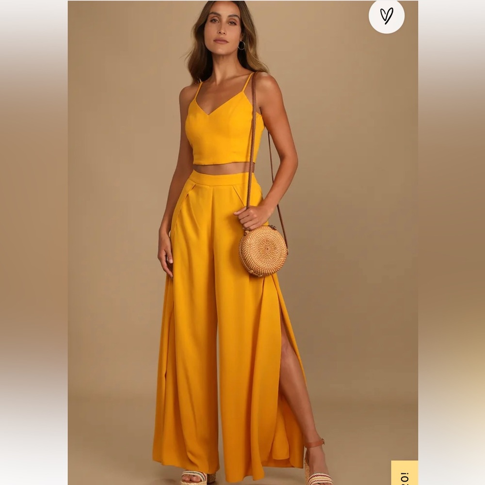 Lulus Two-Piece Jumpsuit - Mustard Yellow - Size S - Lightly Used